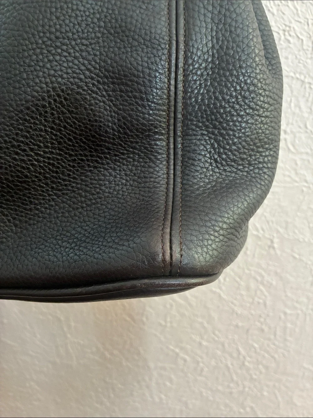 Vintage Coach 4923 Sonoma Purse Dark Brown Pebbled Leather Drawstring Bucket Bag